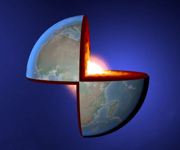 Earth's core, Earth, world, split, geophysics — Stock Photo, Image