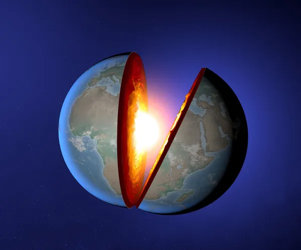 Earth's core, Earth, world, split, geophysics — Stock Photo, Image