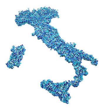 3D İtalya:3D-kaart van Italië