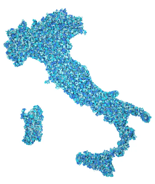 意大利的 3d 地图 — 图库照片