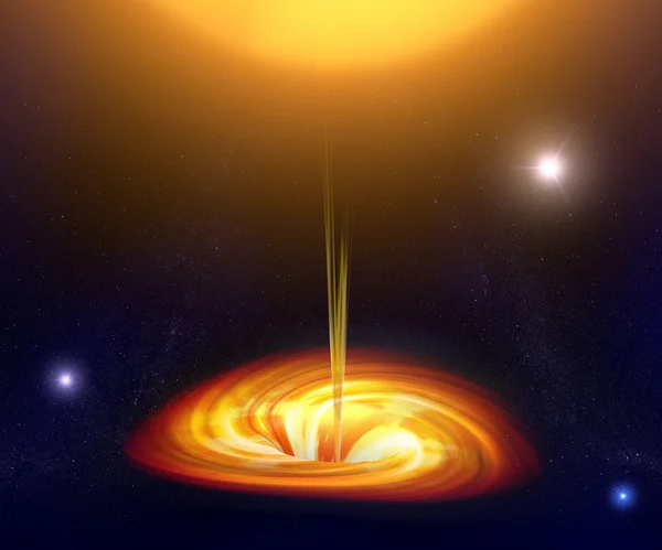 Buco nero deglutizione galassia — Foto Stock