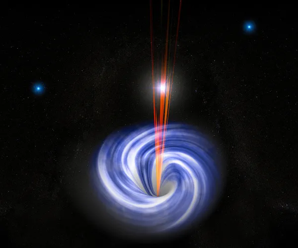 Галактика, поглощающая чёрную дыру — стоковое фото