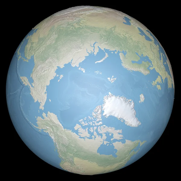 Planète modèle terrestre mettant en vedette le continent — Photo
