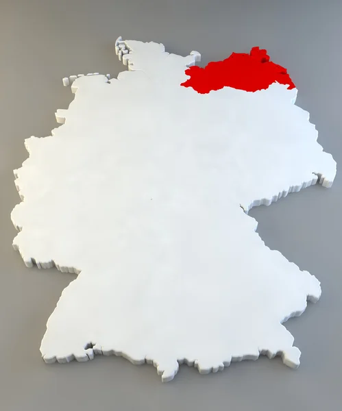 Mecklenburg-Vorpommern Alemanha mapa com regiões — Fotografia de Stock