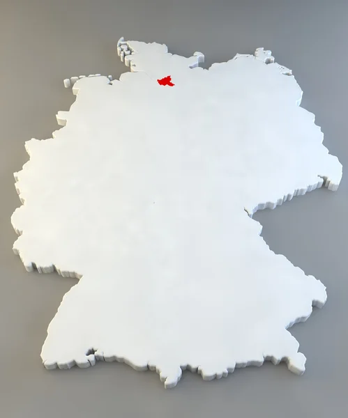 Hamburg Germany map with regions — Stock Photo, Image