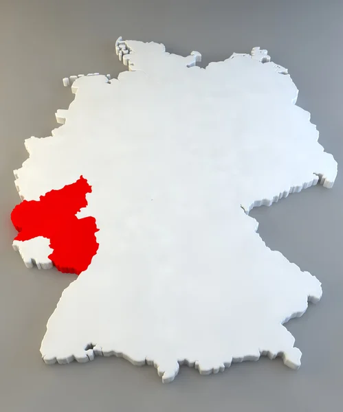 Rheinland-Pfalz Alemania mapa con regiones — Foto de Stock