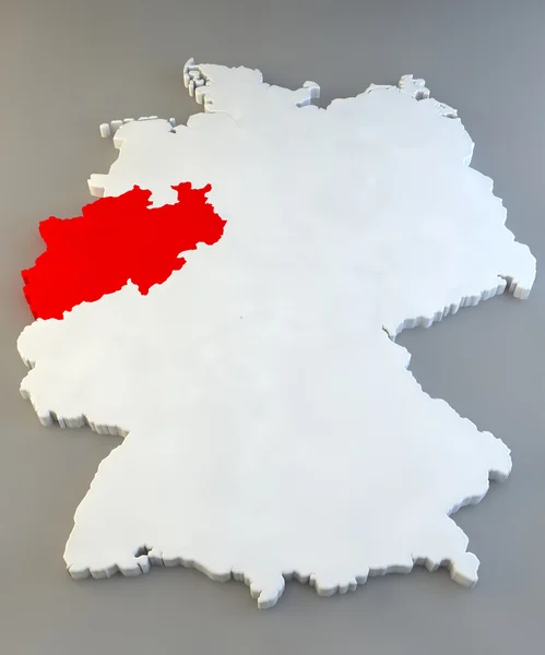 Χάρτης Γερμανία Nordrhein-Westfalen με περιφέρειες — Φωτογραφία Αρχείου