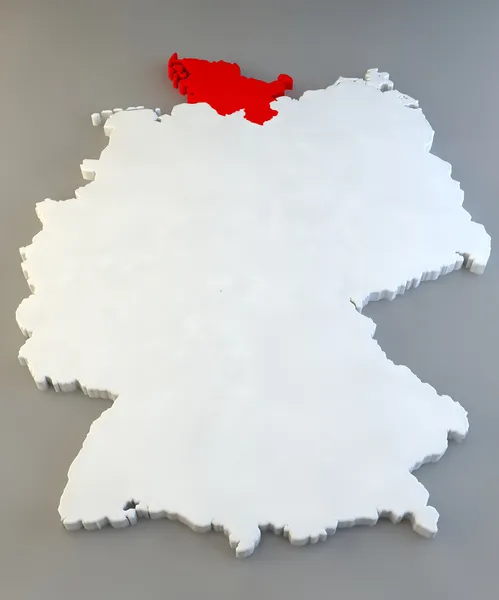 Schleswig-Holstein Alemania mapa con regiones — Foto de Stock