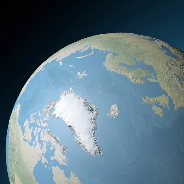 Aarde wereldbol arctische, Noordpool — Stockfoto