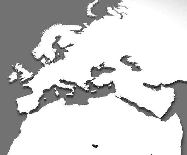 Mapa Europy i Afryki Północnej — Zdjęcie stockowe