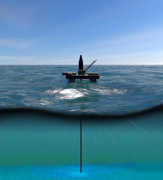 海の石油リグの掘削プラットフォーム — ストック写真