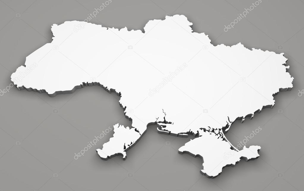 White map of Ukraine