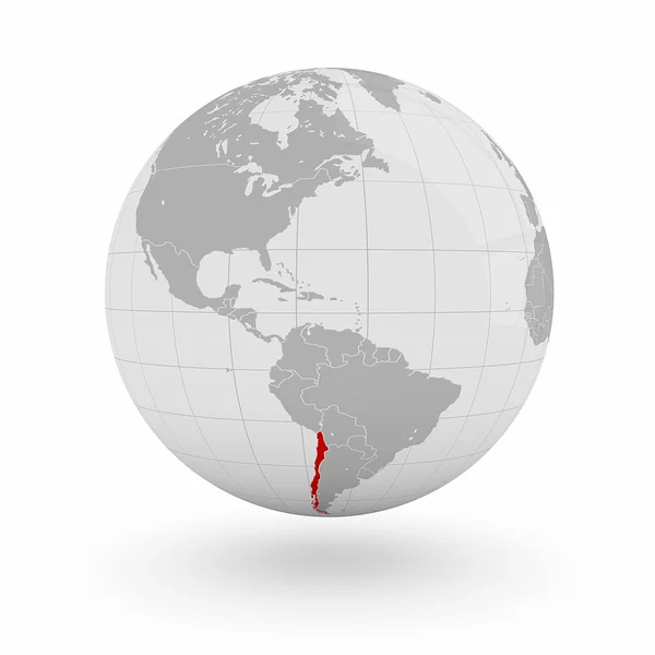 Chile on globe — Stock Photo, Image