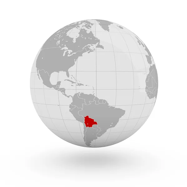Bolivia på jordglob玻利维亚在地球上 — Stockfoto