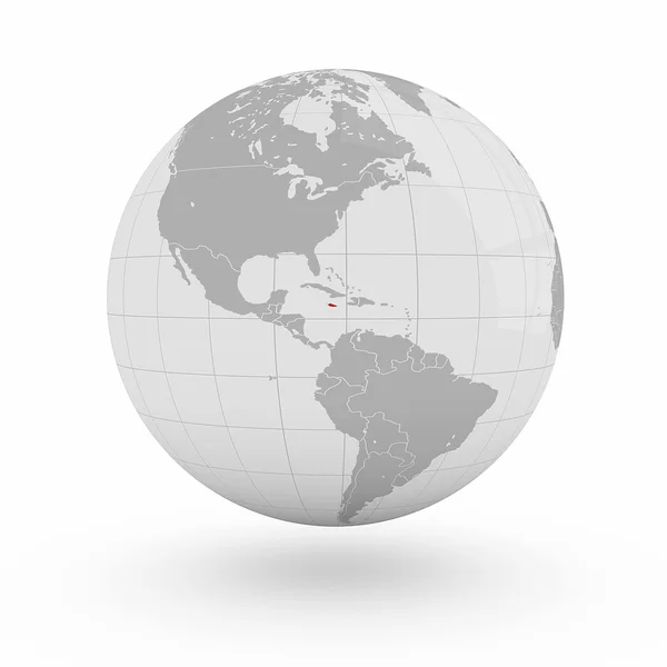 Jamaica on globe — Stock Photo, Image