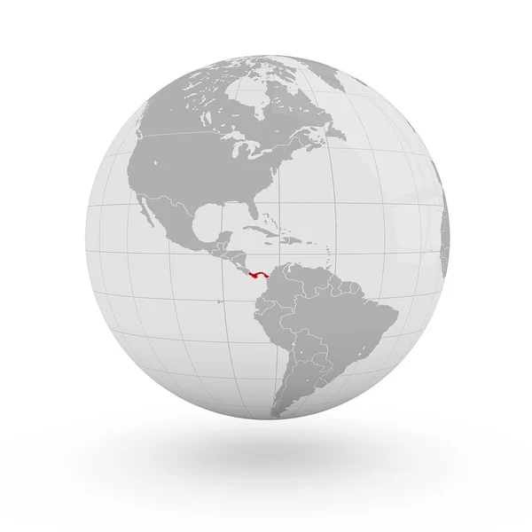 Panama op wereldbol — Stockfoto