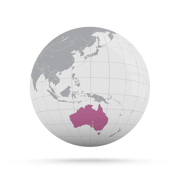 Austrálie na zeměkouli — Stock fotografie
