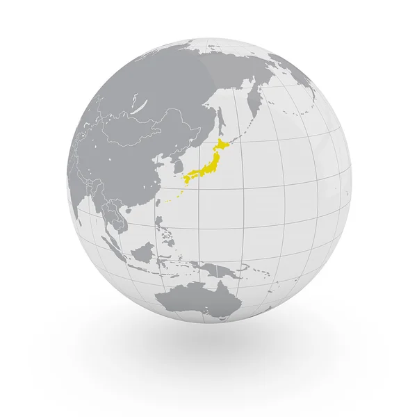 Japan on globe — Stock Photo, Image