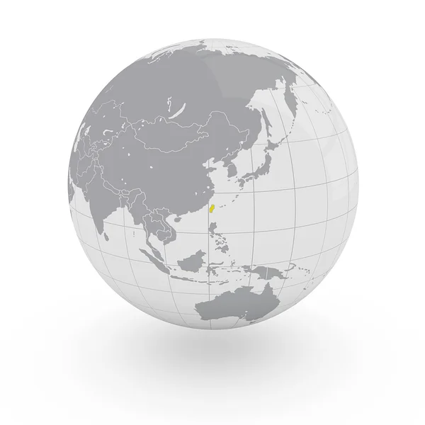 Taiwan on globe — Stock Photo, Image