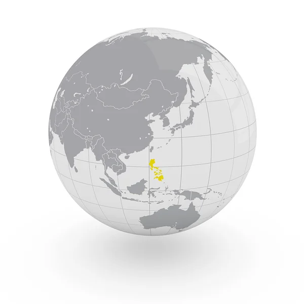 Filipíny na zeměkouli — Stock fotografie
