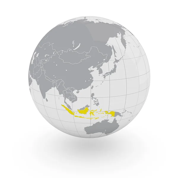 Индонезия на глобусе — стоковое фото