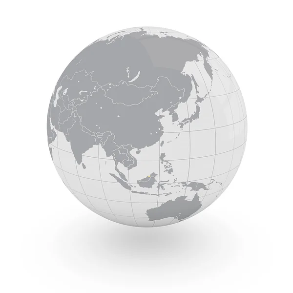 Brunei on globe — Stock Photo, Image