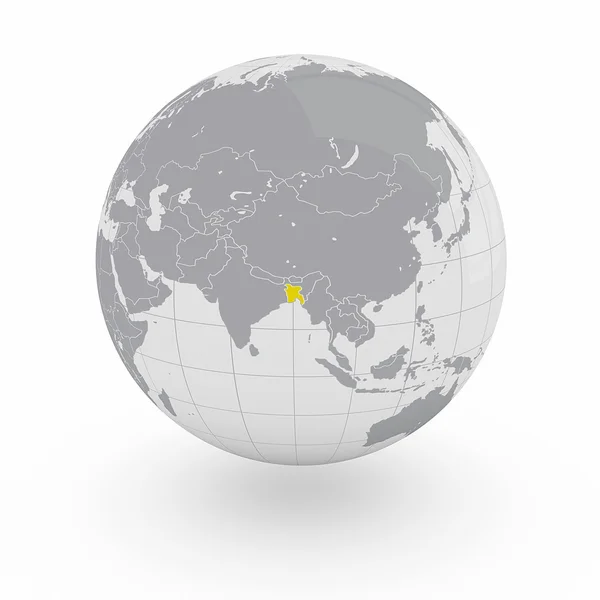 Bangladesh on globe — Stock Photo, Image