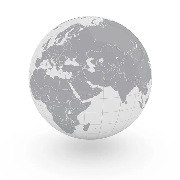 Qatar on globe — Stock Photo, Image