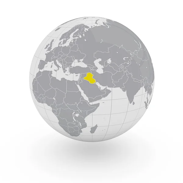 Iraq on globe — Stock Photo, Image