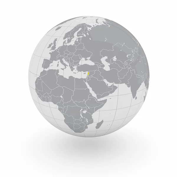 Lebanon on globe — Stock Photo, Image