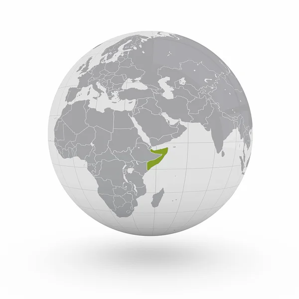 Somalia on globe — Stock Photo, Image