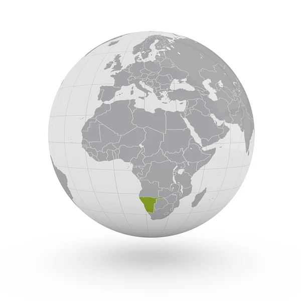 Namibia on globe — Stock Photo, Image