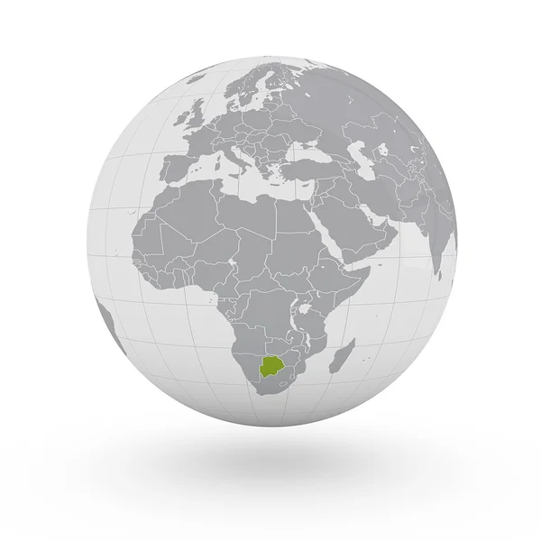 Botswana on globe — Stock Photo, Image