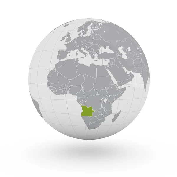 Angola on globe — Stock Photo, Image