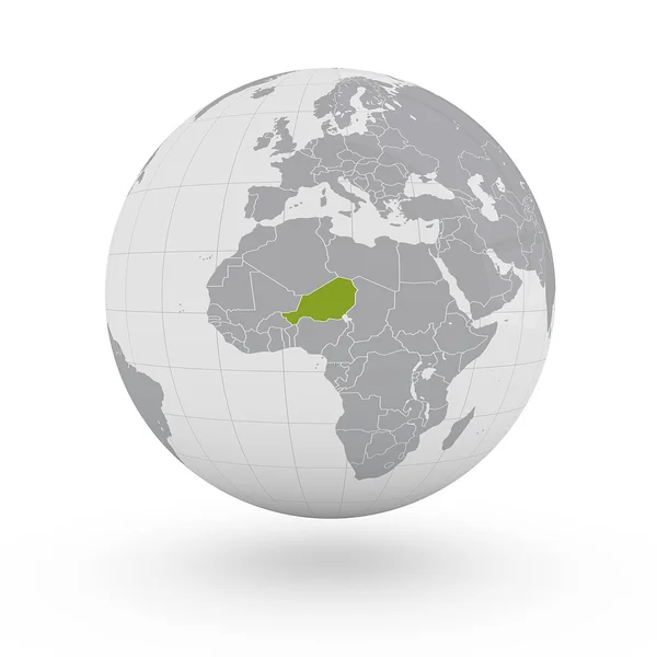 Níger no globo — Fotografia de Stock