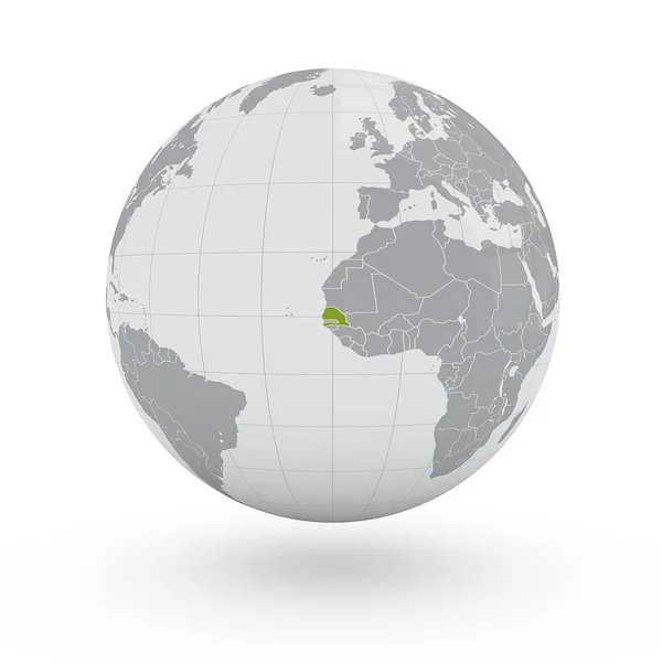 Senegal auf dem Globus — Stockfoto