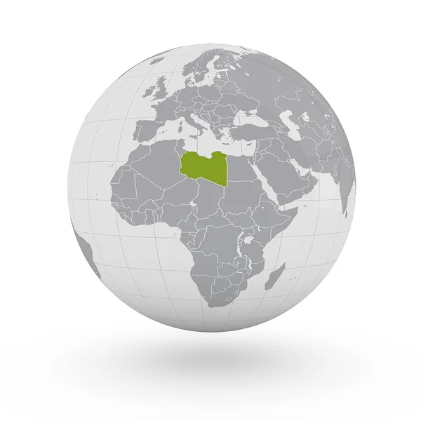 Libyen auf globus — Stockfoto