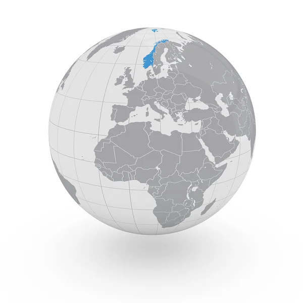 Norway on globe — Stock Photo, Image