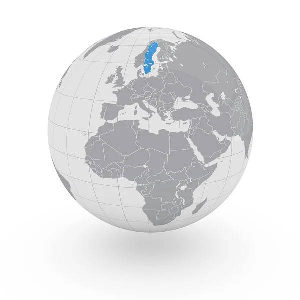 Sweden on globe — Stock Photo, Image