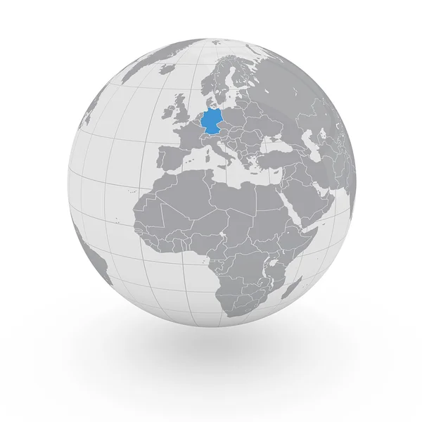 Germany on globe — Stock Photo, Image