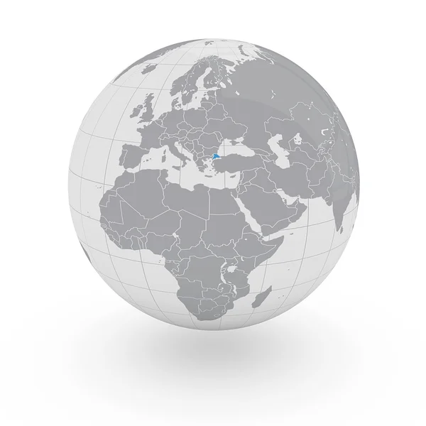 Turkey  on globe — Stock Photo, Image