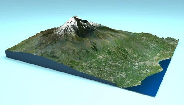 Veduta aerea dell'Etna, Sicilia mappa — Foto Stock