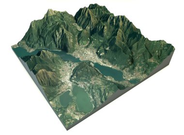 Lecco Gölü havadan görünümü