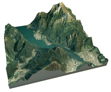 Lecco Gölü havadan görünümü