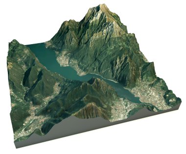 Aerial view of the lake of Lecco clipart