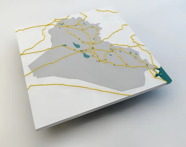 伊拉克的地图 — 图库照片