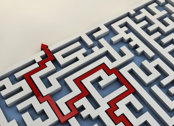 Labyrinth path arrow