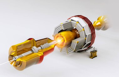 CMS dedektörü. Kompakt Muon Solenoid. Büyük Hadron Çarpıştırıcısı üzerine inşa edilmiş bir parçacık fiziği dedektörüdür. Kesinlikle. Protonlar arasında üretilen parçacıkları analiz eden bir makine..