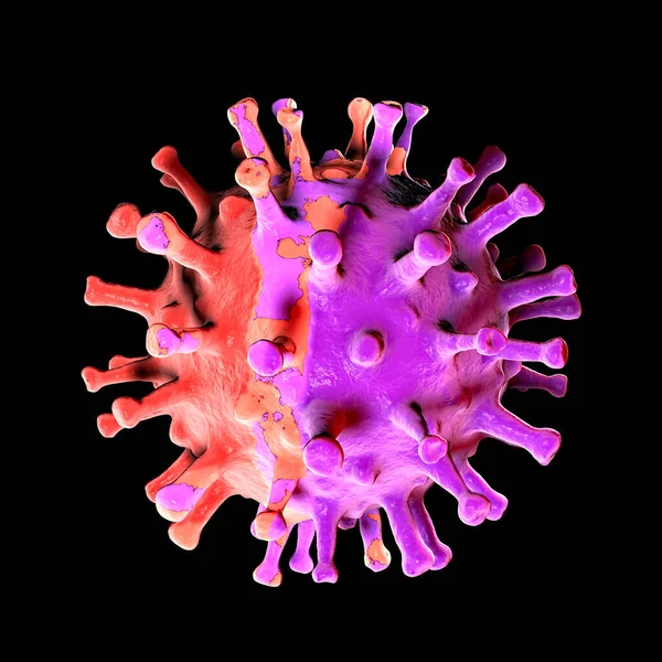 Virus Detail Unter Dem Mikroskop Mutationen Und Varianten Des Coronavirus — Stockfoto