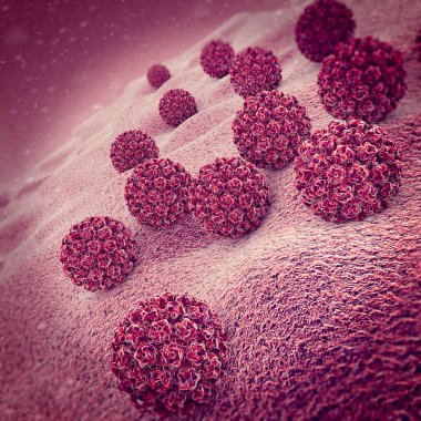 HPV enfeksiyonu. Virüs. HPV en yaygın cinsel enfeksiyon genel olarak bulaşan olduğunu. İnsan papilloma virüsü, papilloma virüsü Aile, 3d render bir Dna virüsü HPV enfeksiyonu neden olur